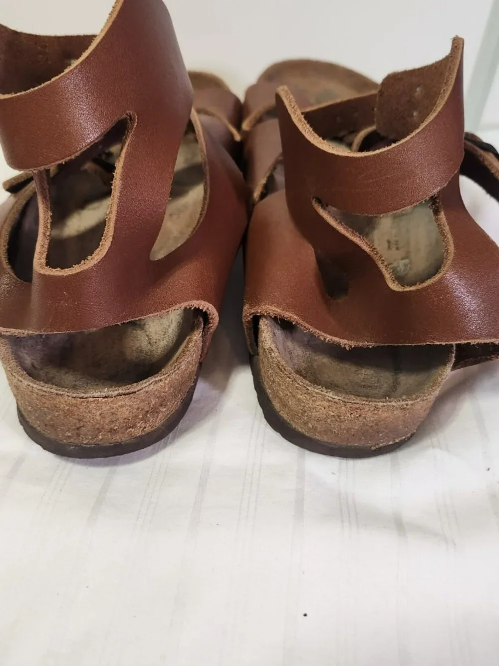 Discontinued Vintage Birkenstock Leather Gladiator Ankle Wrap Sandals Brown EU37